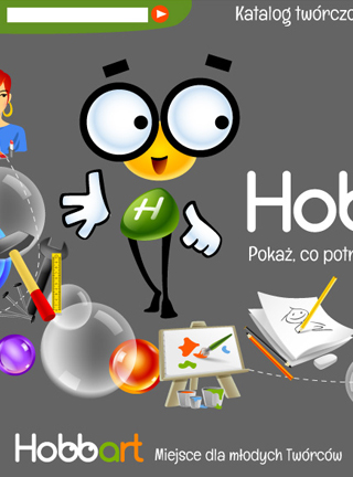 Projekt postaci Hobbarta - bohatera serwisu internetowego dla dzieci.   
