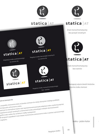 Statica AT. Program do analizy notowań giełdowych. Projekt logo, opracowanie księgi znaku. Statica g 