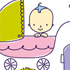 Niemowlaki. Grafika konturowa zdobiąca przybory dla dzieci i niemowląt.   